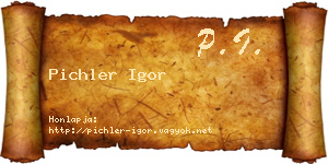 Pichler Igor névjegykártya